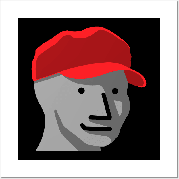 MAGA KID - STAND STRONG - MAGA SMILING KID - NPC Wojak - MEME Wall Art by gin3art